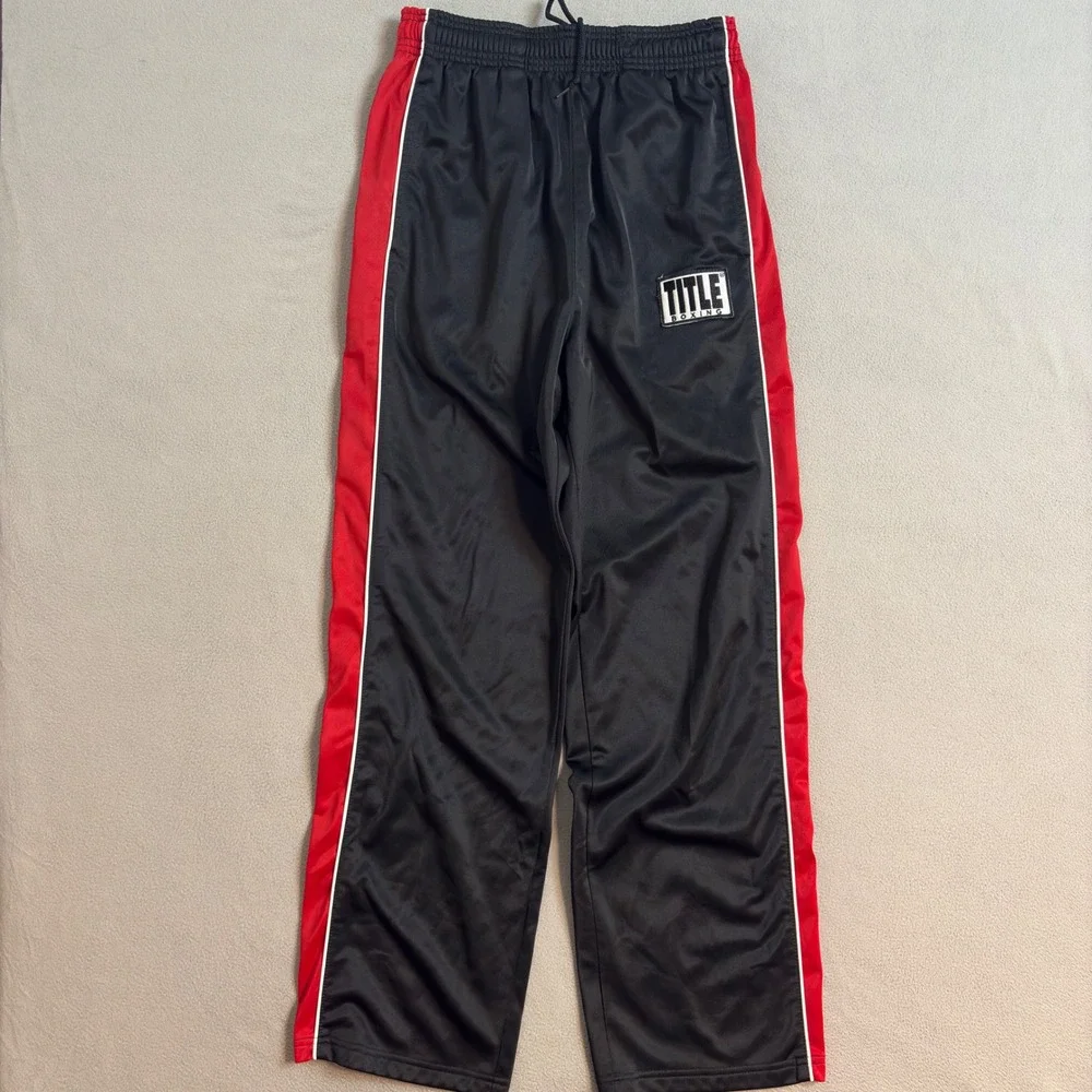 TITLE Boxing Black Red Athletic Track Pants Men's Size M